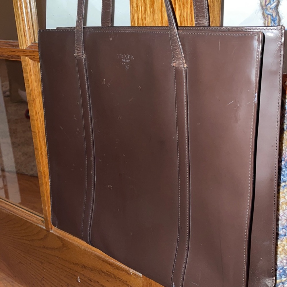 Brown Prada tote bag